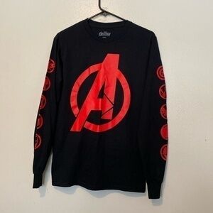 Marvel Avengers Endgame Logo Symbol Captain America Graphic Longsleeve T-Shirt S